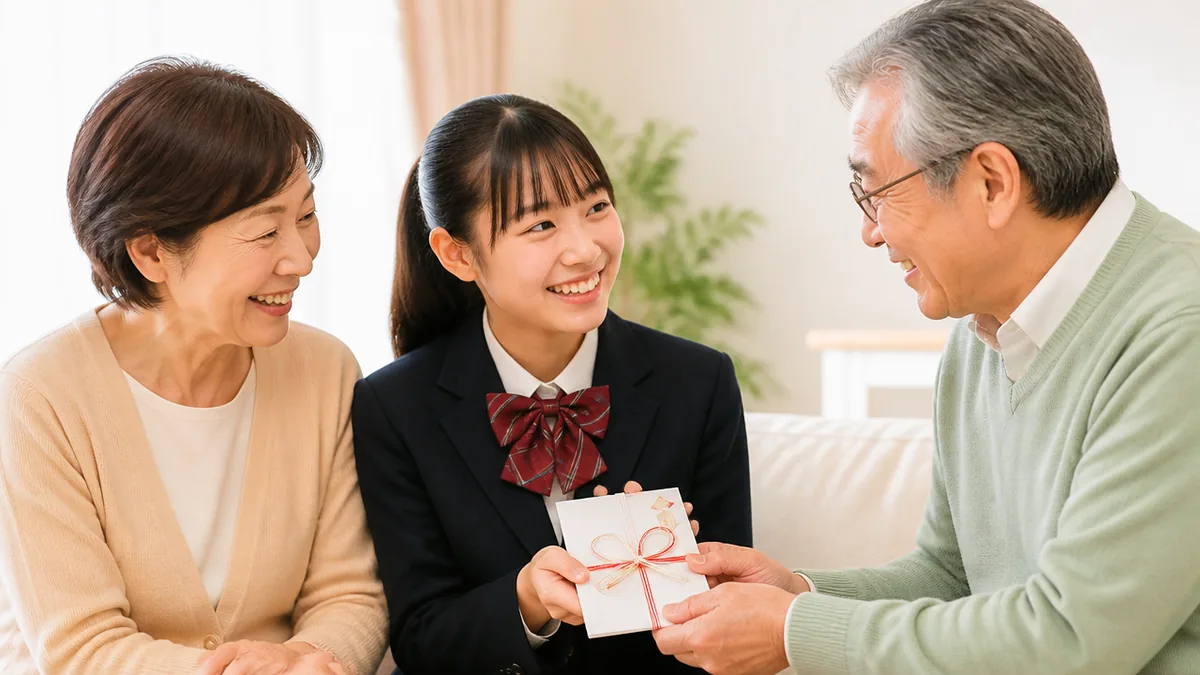 中学入学祝いで祖父母が包む相場は1万〜5万円が目安の解説画像