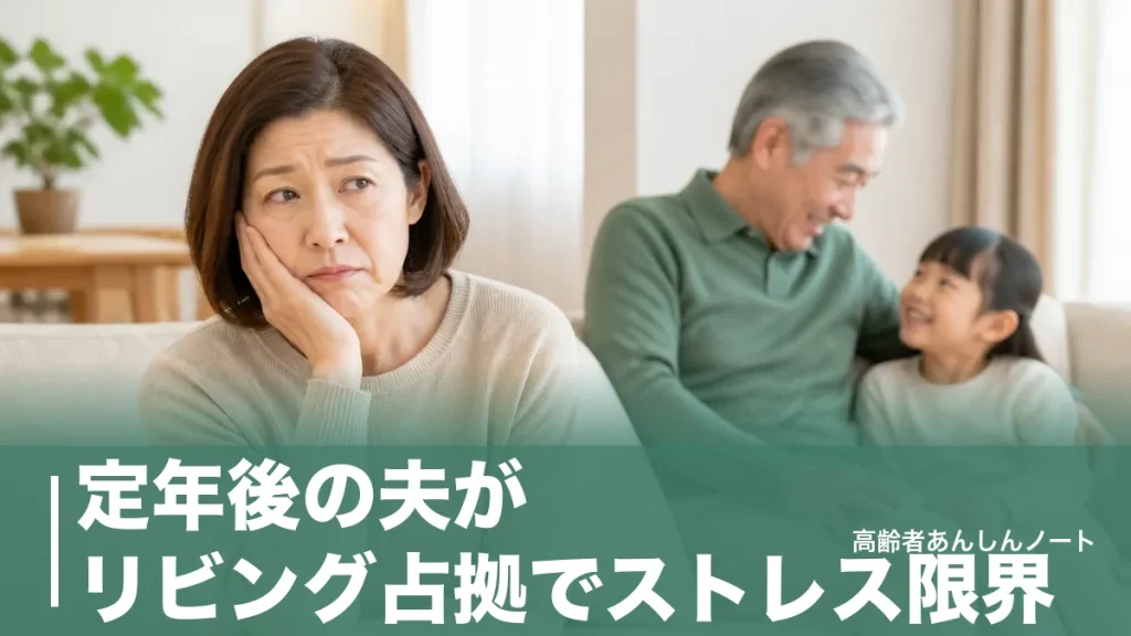 定年後の夫がリビング占拠でストレス限界｜熟年離婚の前に試したい8つの対処法のアイキャッチ画像