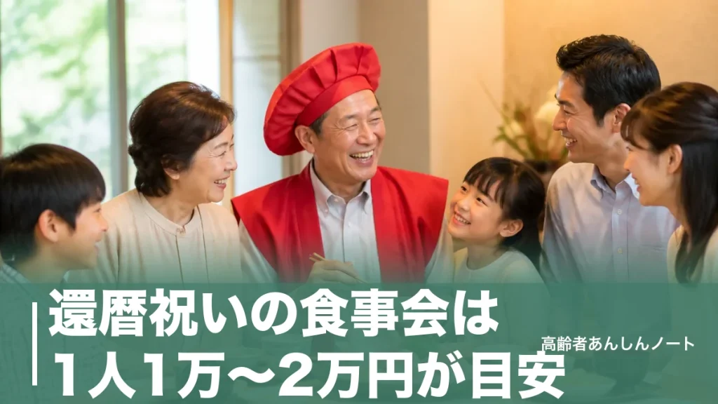 還暦祝いの食事会は1人1万〜2万円が目安｜会場の選び方と当日の段取り全手順のアイキャッチ画像