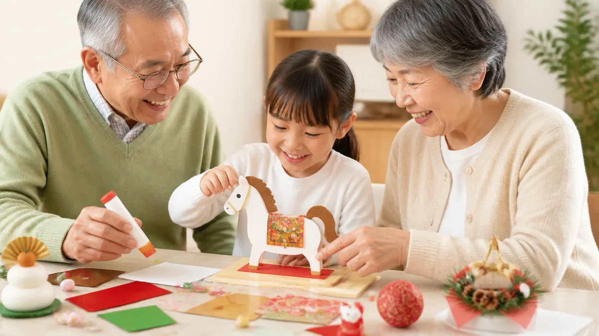 午年の干支飾りを高齢者と手作りする前に、押さえておきたい4つのことの解説画像