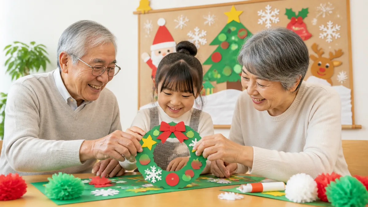 クリスマスの壁面飾り4案｜ちぎり絵からリースまでの解説画像