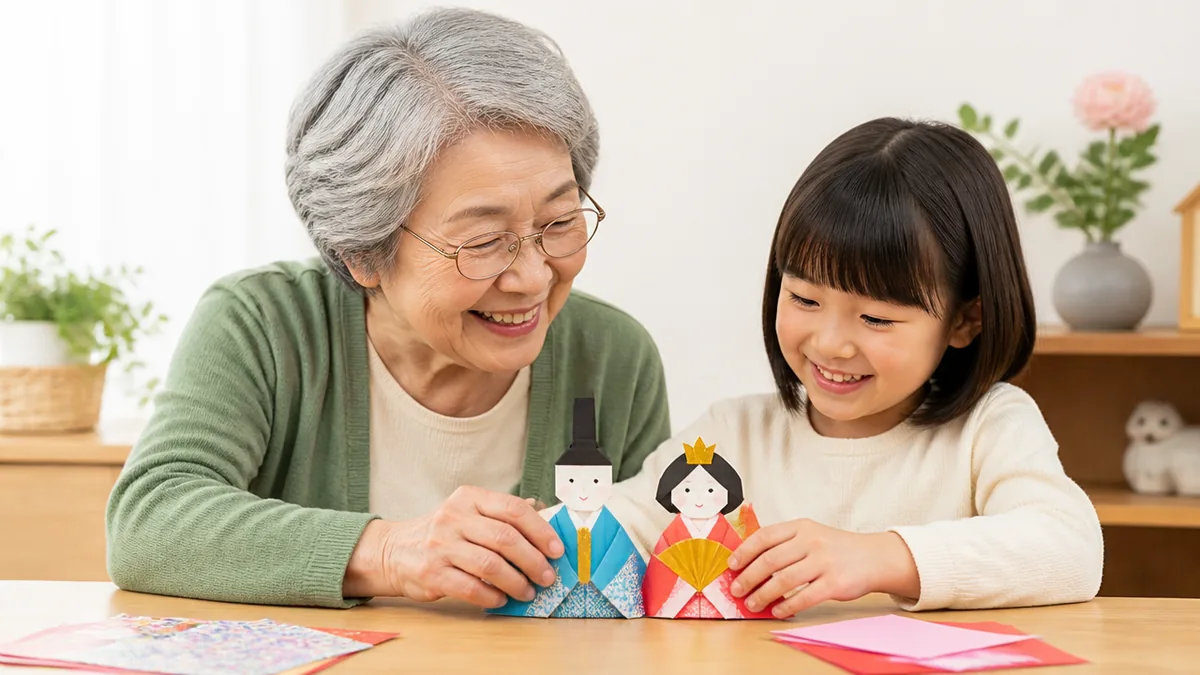 折り紙だけでできる簡単な雛人形3選の解説画像