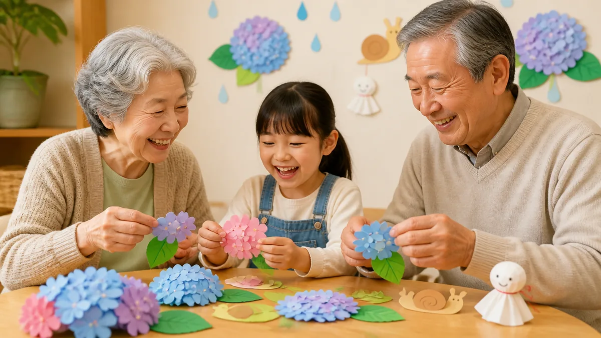 6月の壁面飾りを高齢者と作るなら、まず「3つの工程」に分けるの解説画像