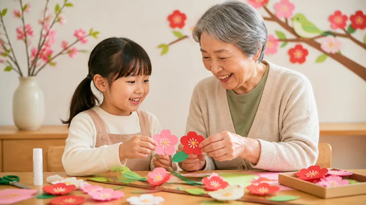 梅・椿・うぐいすで早春を出す3案の解説画像