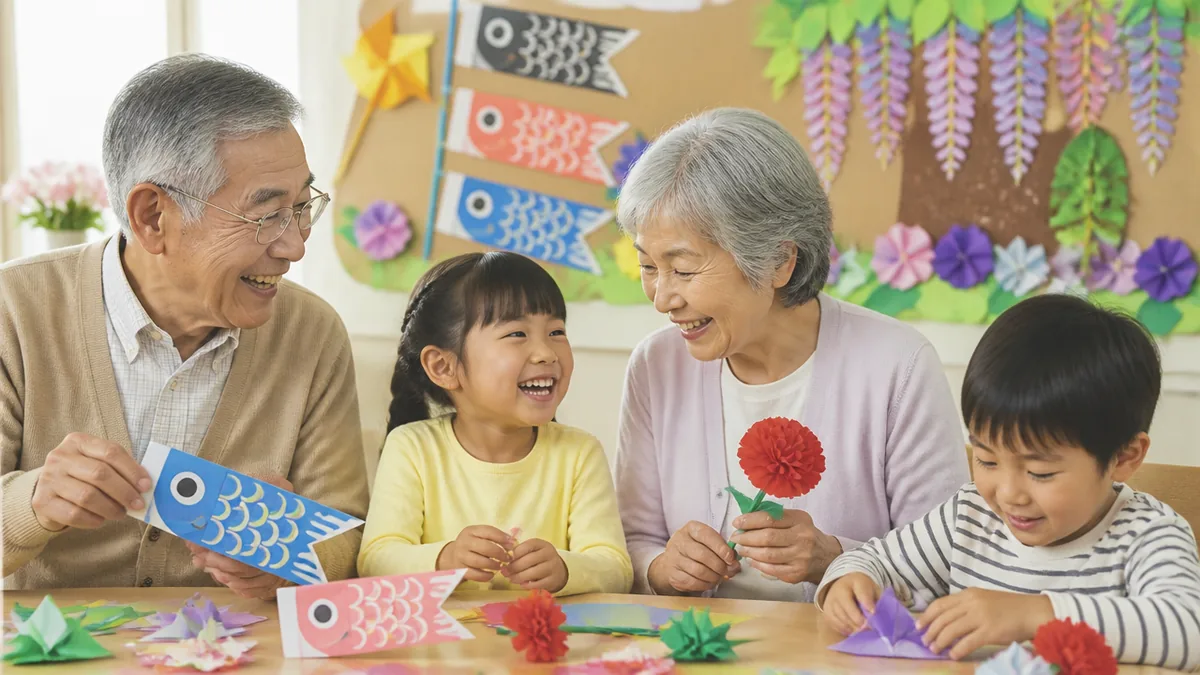 5月の壁面飾りを高齢者と作るなら「行事・花・新緑」の3本柱で決まるの解説画像