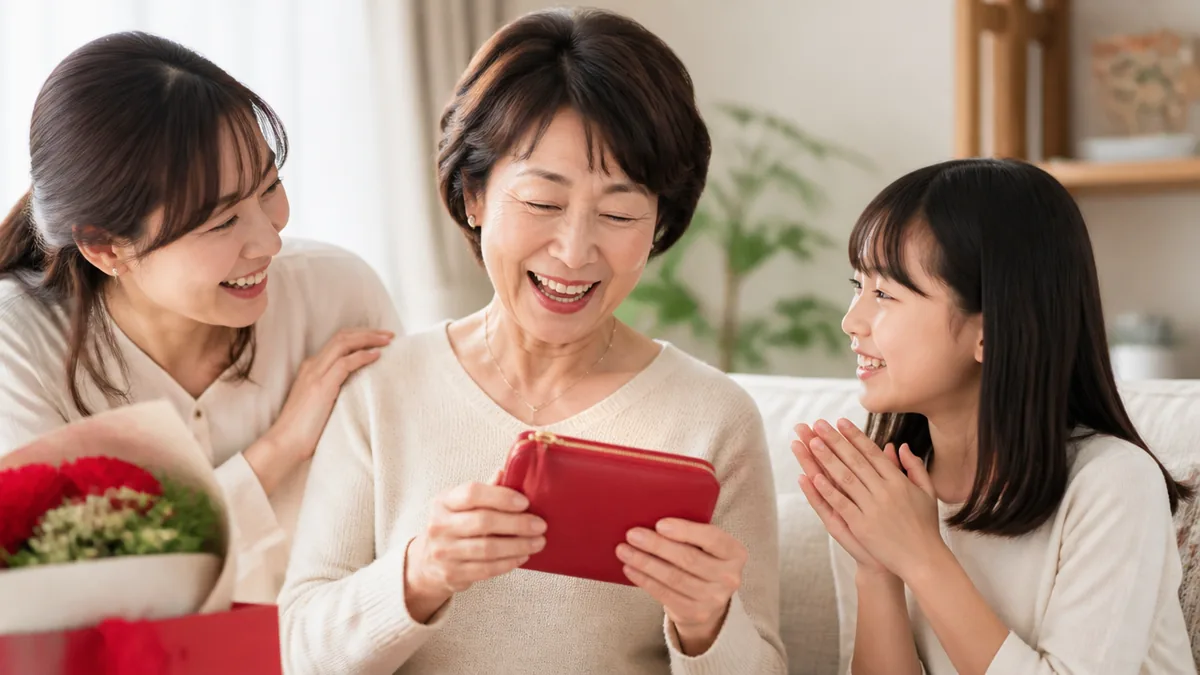 還暦祝いを女性におしゃれに贈るなら、赤は「1点だけ」が正解の解説画像
